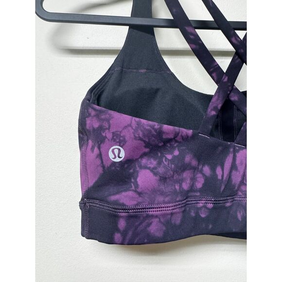 LULULEMON Shibori Energy Bra Darkest Magenta Black Tie Dye, Sz 8 - Picture 6 of 8